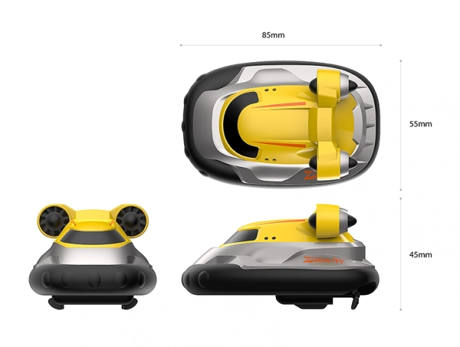 Sárga DRIVERO R/C légpárnás hajó