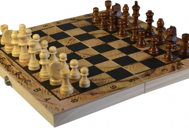MaDe Fa Sakkozó készlet, Dámával és Backgammonnal 29x29 cm