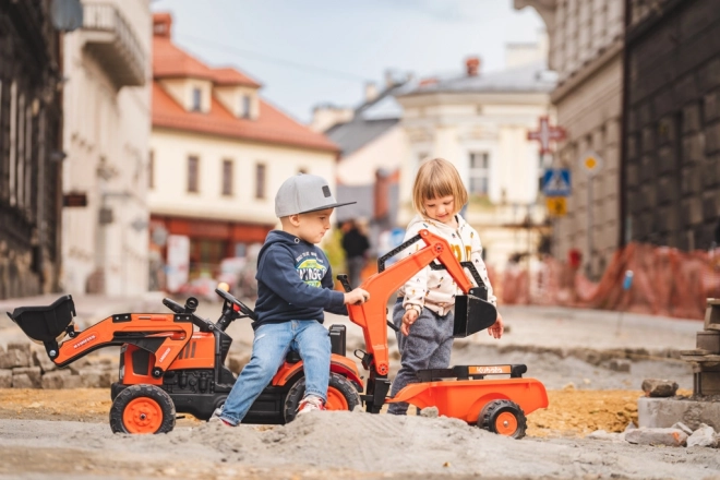 Kubota játék traktor utánfutóval és markolóval