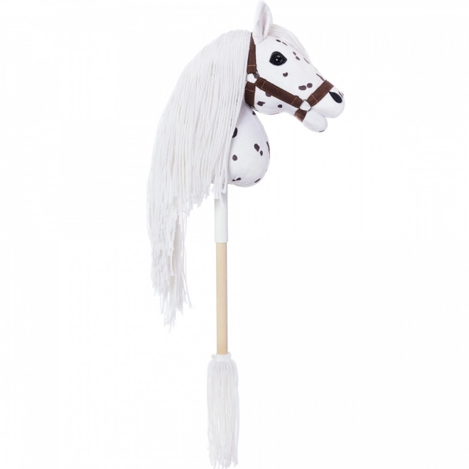 Hobby Horse HOPPIHORSE Sport Edition kollekció fehér leopárd színű lovacska rúdra szerelve