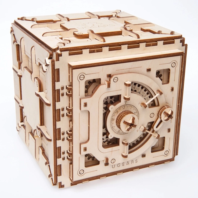 Ugears 3D fa mechanikus puzzle széf