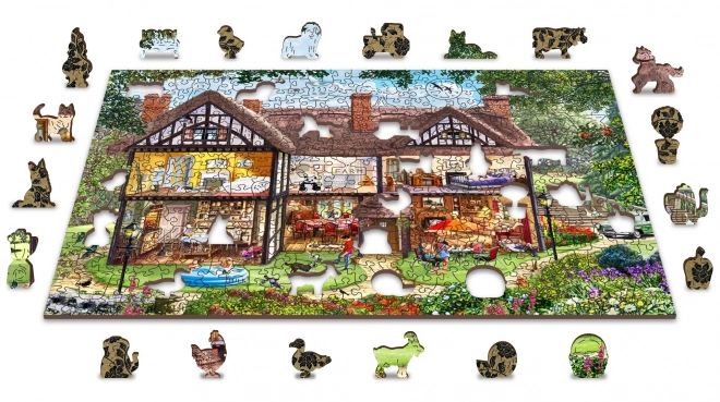 wooden city fa puzzle – Nyári szezon háza 2 az 1-ben, 505 darab, környezetbarát