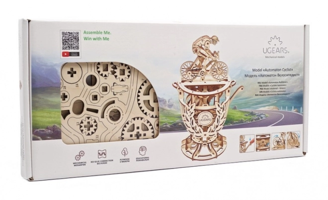 Ugears mechanikus 3D fa kirakó - Önjáró bringás