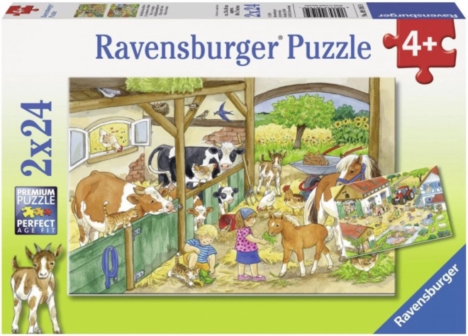 Ravensburger farmon puzzle 2x24 darabos