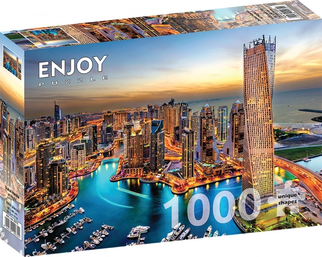 Éjszakai Dubai kikötő puzzle 1000 darabos