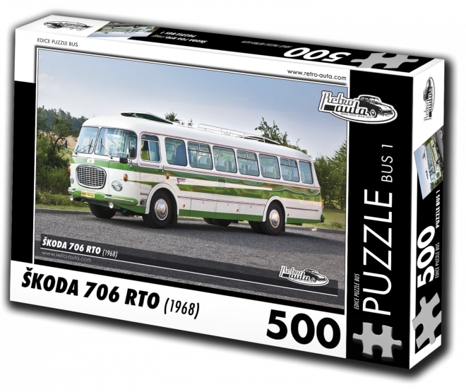 Retro autók puzzle busz ŠKODA 706 RTO (1968) 500 darabos