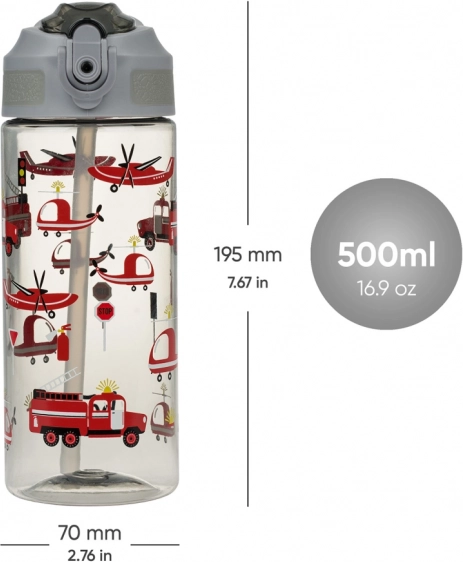 Tritán italtartó szívószállal, Mentősök 500 ml