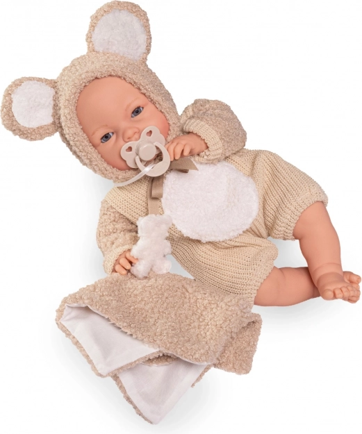 Pislogó baba hangokkal és puha testtel 37 cm