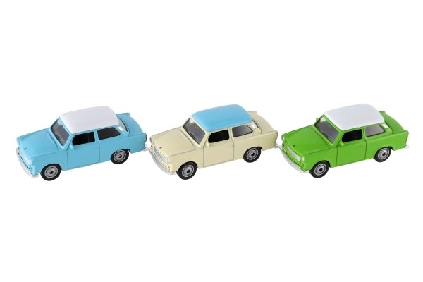 Stílusos Trabant Autó 1:60 Fém 7cm - Szabadonfutó