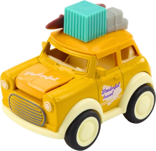 Retro utazós megjelenés tetőcsomagokkal