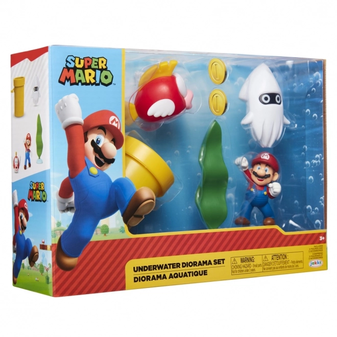 Super Mario figurák szett diorámával