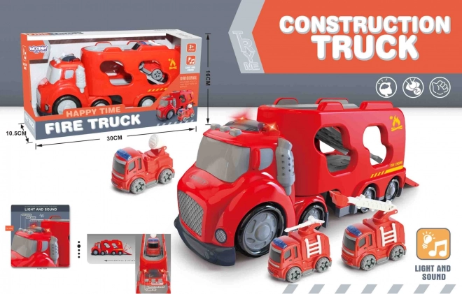 Nagy piros autómentő City Truck hang- és fényhatásokkal