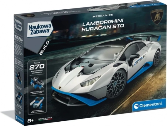 Mechanikai labor építőkészlet LAMBORGHINI Huracán STO – lengyel változat a Clementoni-tól