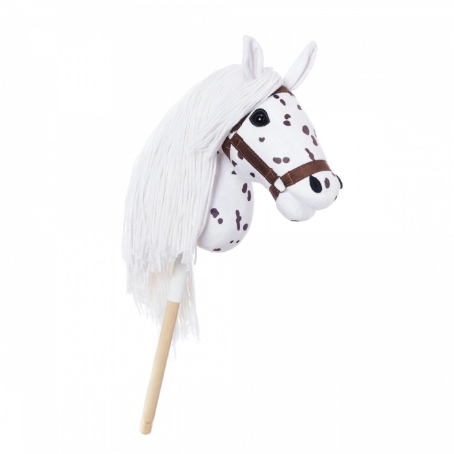 Hobby Horse HOPPIHORSE Sport Edition kollekció fehér leopárd színű lovacska rúdra szerelve