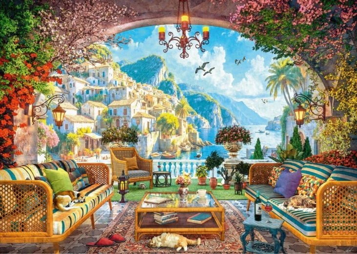 RAVENSBURGER puzzle Mesés kilátás a Földközi-tengerre, 1000 darab