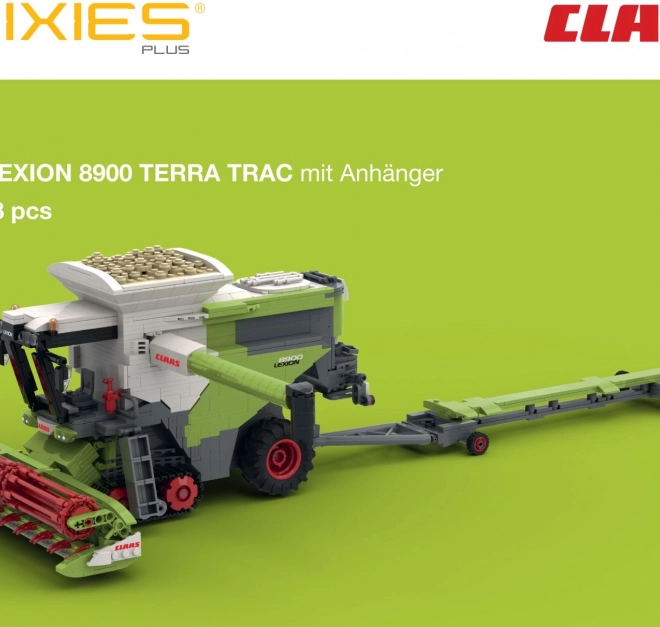 Építőkészlet Brixies Plus Claas Lexion 8900 Terra Trac pótkocsival