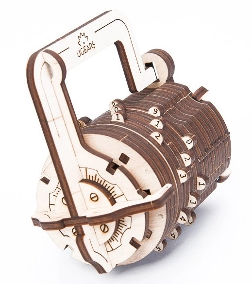 Ugears 3D puzzle számzár 34 darabos