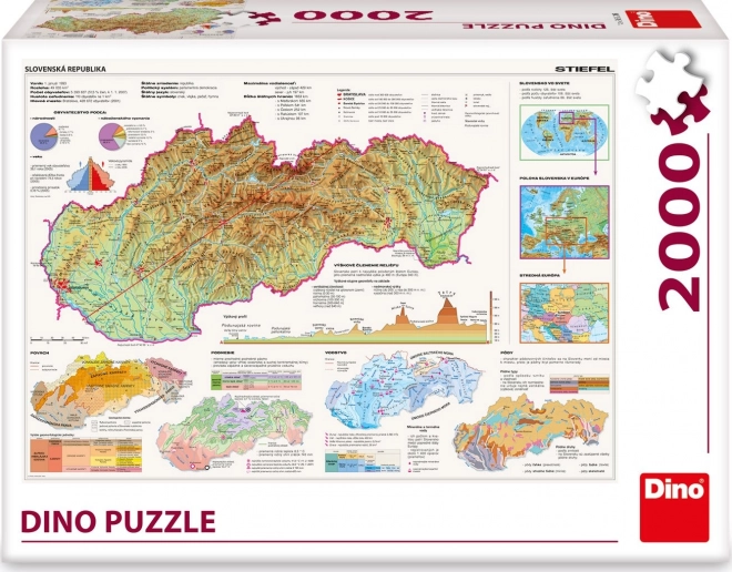 Térkép puzzle Szlovák Köztársaság 2000 darabos