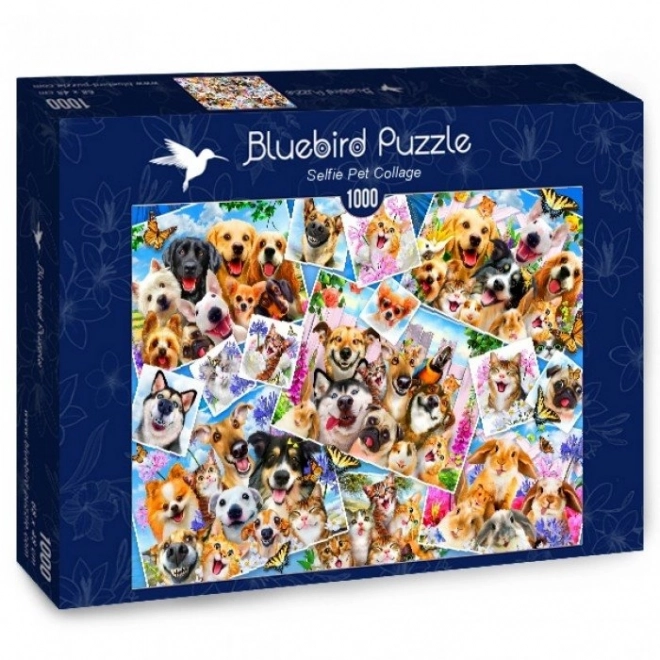 Kék Madár állatos szelfi kollázs 1000 darabos puzzle