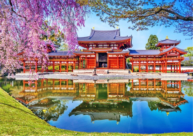 Fa puzzle Byodo-in Templom, Kyoto, Japán 2 az 1-ben