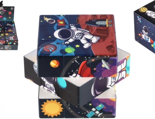 Fejtörő kocka űrbeli motívummal 3x3x3