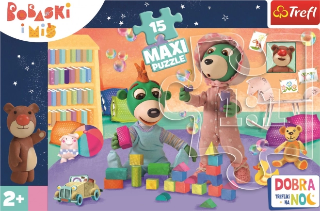 Dobranoc, Trefliki és a vidám Bobaskók világa - Maxi puzzle 15 darabos