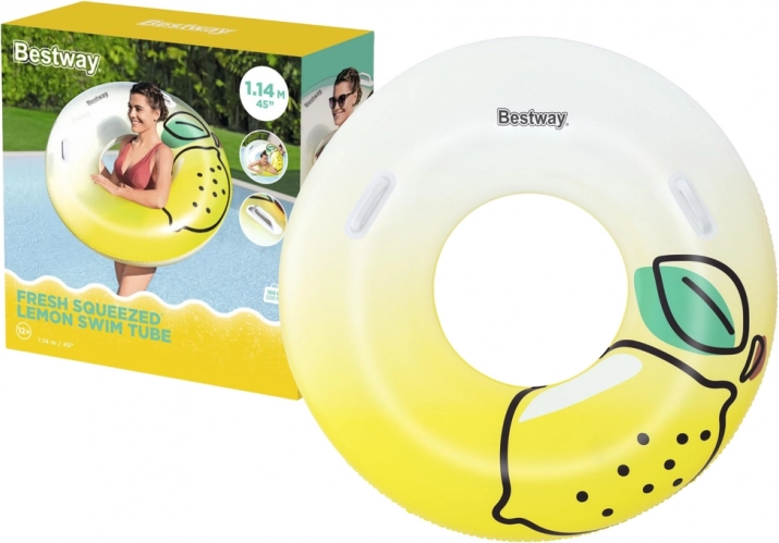 Bestway felfújható úszógumi fogantyúkkal, citrom, 114 cm