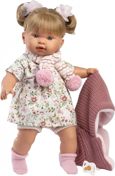 Realista baba Llorens Alexandra hangokkal, puha test, 42 cm