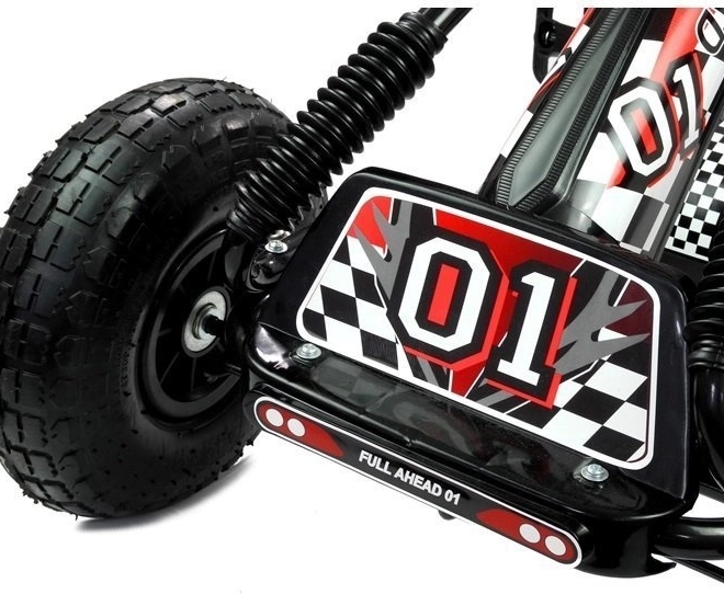 Pedálos levegős gokart + Felfújható gumik + Állítható ülés – Fekete