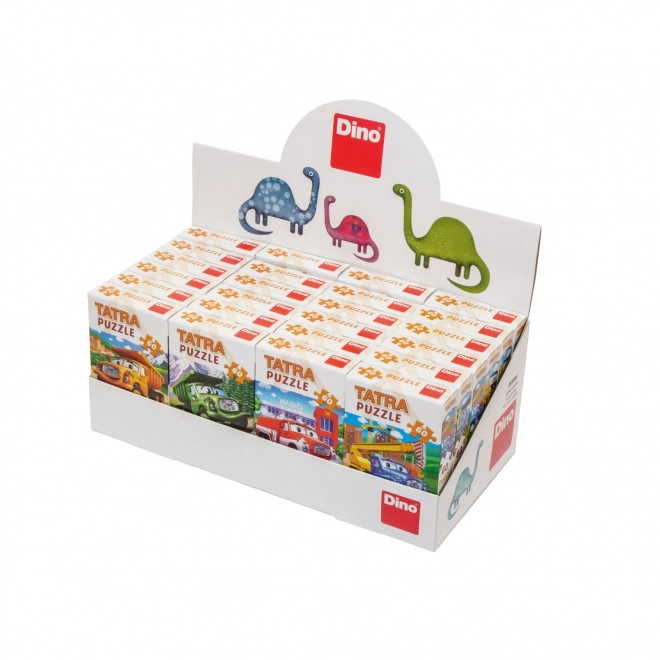 Dino puzzle tatra autók: sárga tatra 148 60 darabos