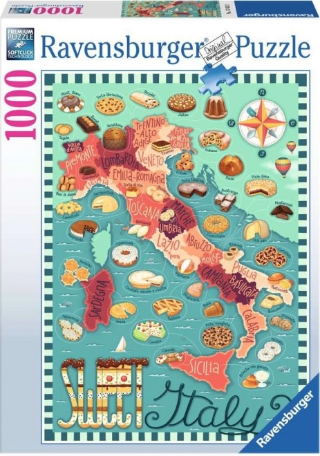 Ravensburger édes Olaszország térkép puzzle 1000 darabos