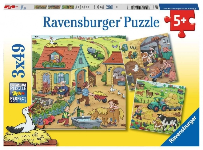 Ravensburger puzzle a farmon 3x49 darab