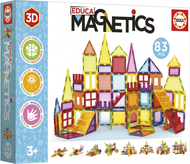 Educa mágneses építőkészlet - Magnetics, 83 darabos