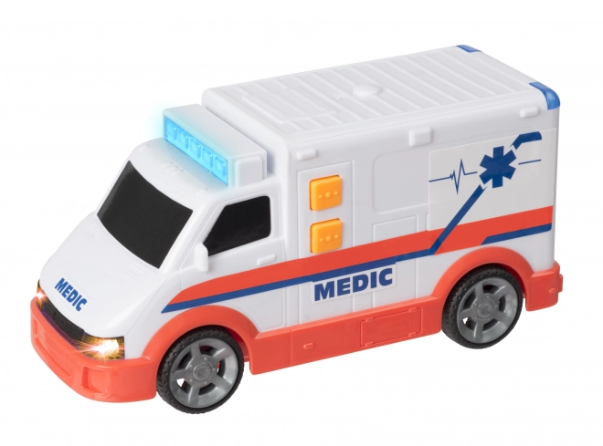 TEAMSTERZ mentőautó fény- és hangeffektekkel, 16 cm