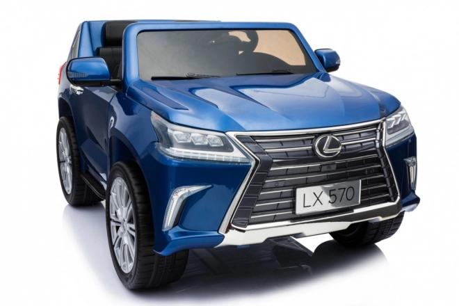 Lexus LX570 Kézzel festett autó gyerekeknek 2 fő részére - Kék + távirányító + EVA kerekek + rádió LED MP3-mal