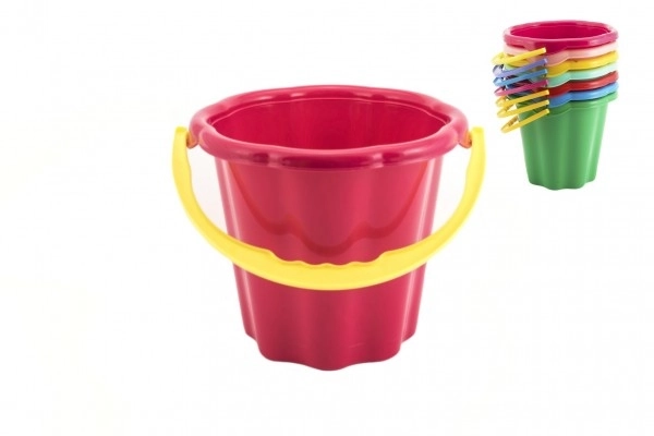 Műanyag homokvödör 19cm vegyes 4 szín 12h+