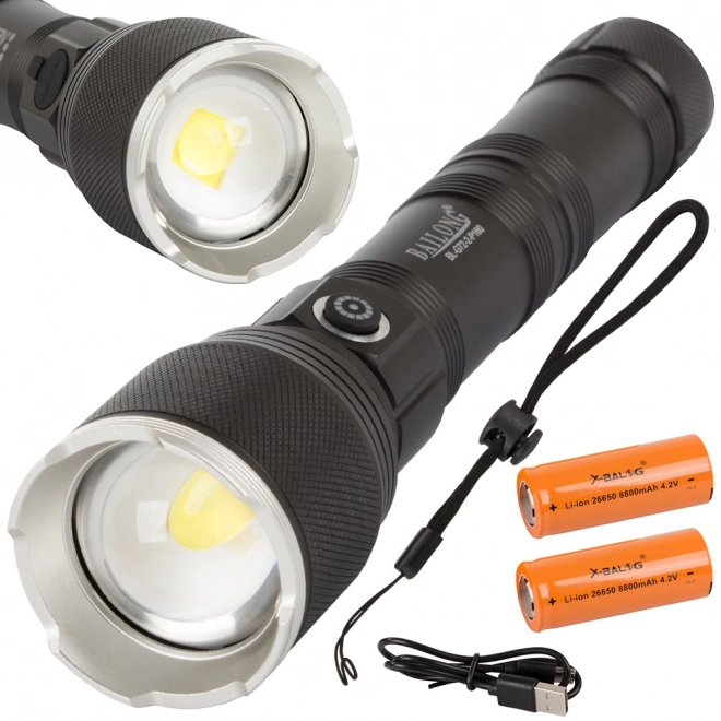 Taktikai katonai zseblámpa Cree XHP160 LED-del és zoommal