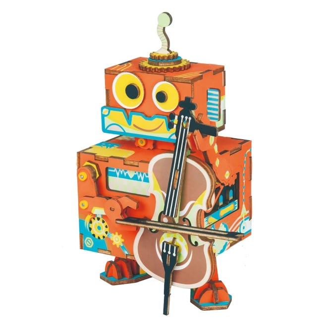 Robotime 3d-s puzzle zenélő doboz - zenei robot