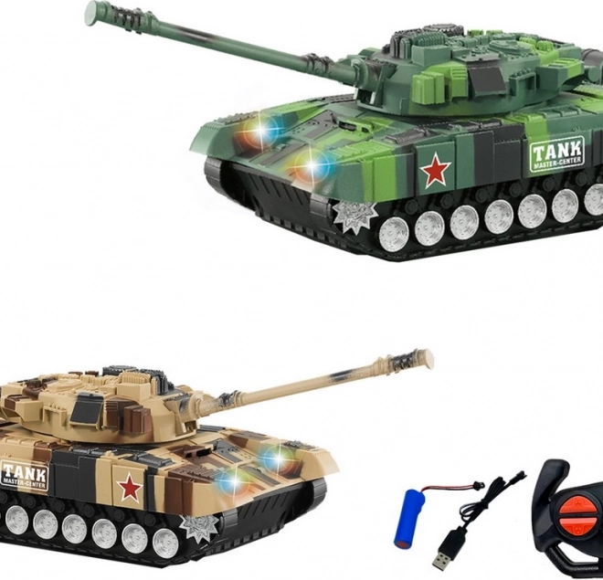 Távirányítós tank fényekkel és hanggal gyerekeknek