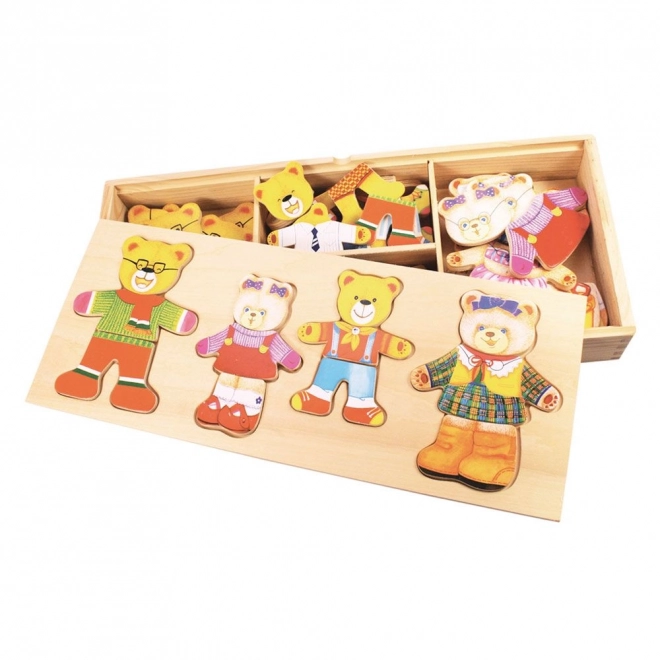 Bigjigs Toys öltöztető puzzle - Medvecsalád