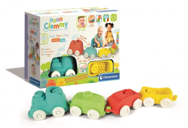 Clementoni puha Clemmy érzékszervi vonat építőkockákkal