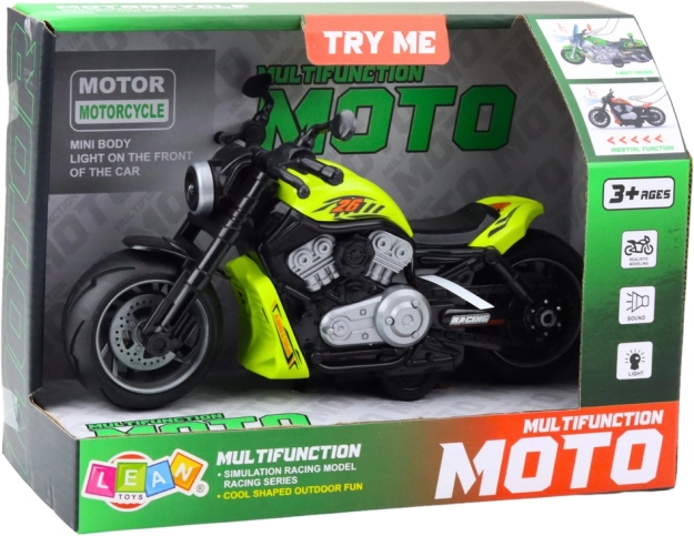 Zöld motorbicikli játék effektekkel