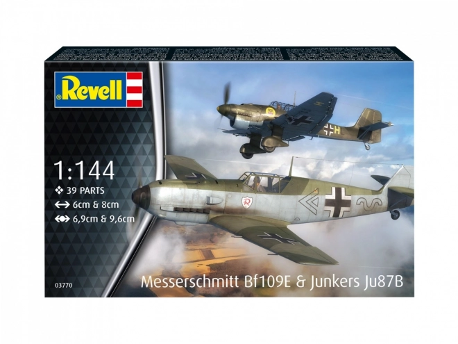 Messerschmitt Bf 109E és Junkers Ju 87B repülőgépek makett