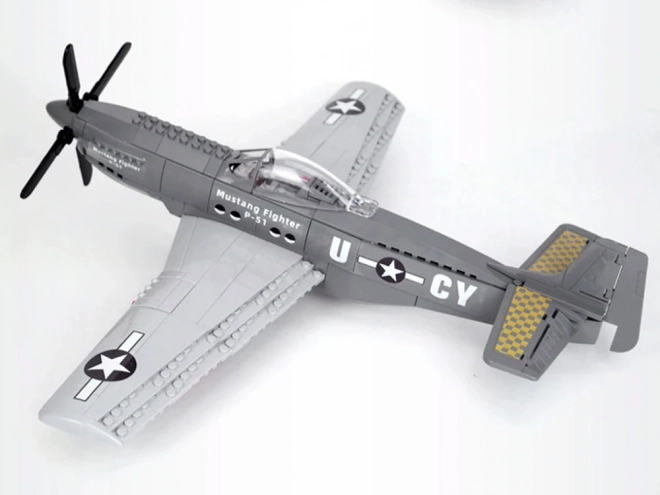 Technikai építőkocka szett harci repülőgép P-51 Mustang