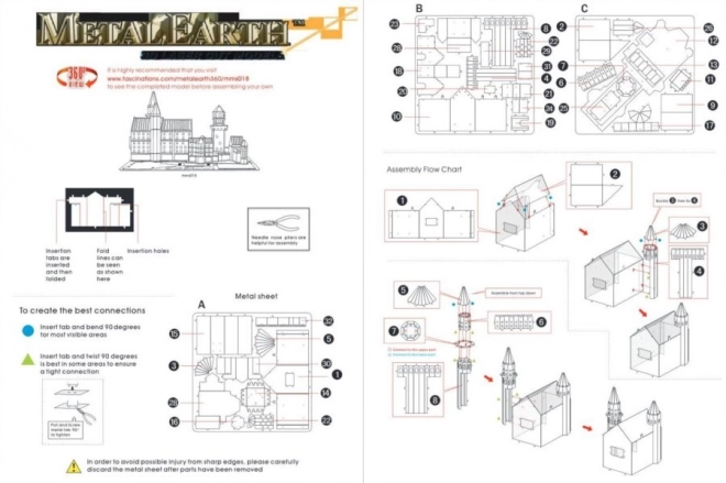 Neuschwanstein kastély 3D Metal Earth puzzle