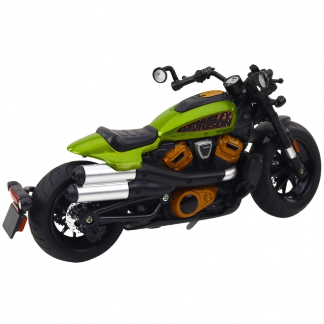 Motorkerékpár Chopper fém fekete zöld elemekkel