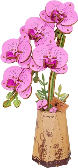 3D Fa Virág Lila Orchidea