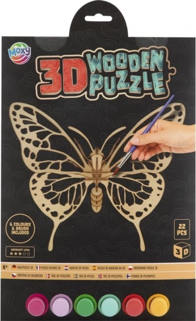 MOXY fa 3D kifestős puzzle – pillangó