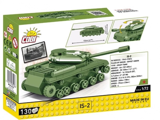 mini IS-2 tank modell 130 darabos építőkészlet COBI kockákból