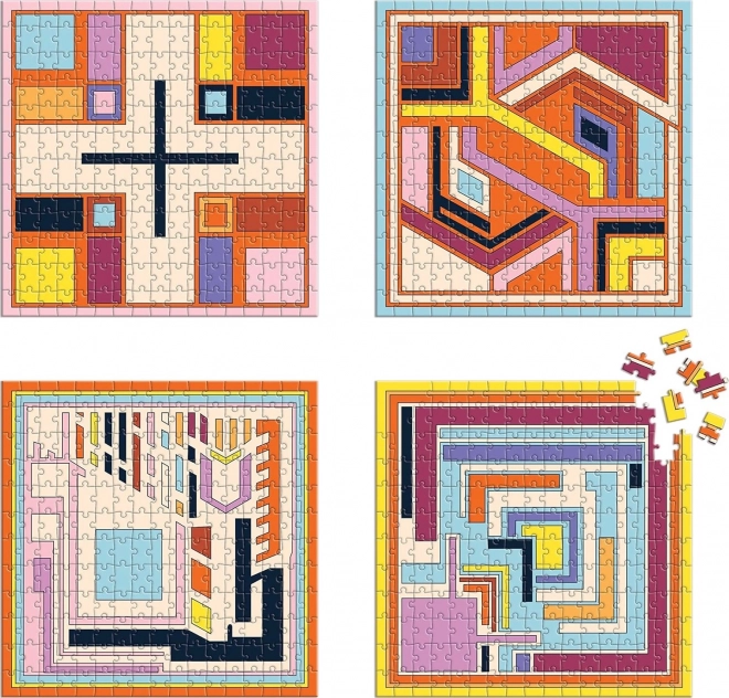 GALISON Négyzet alakú puzzle Frank Lloyd Wright: Textil blokkok 4x200 darab
